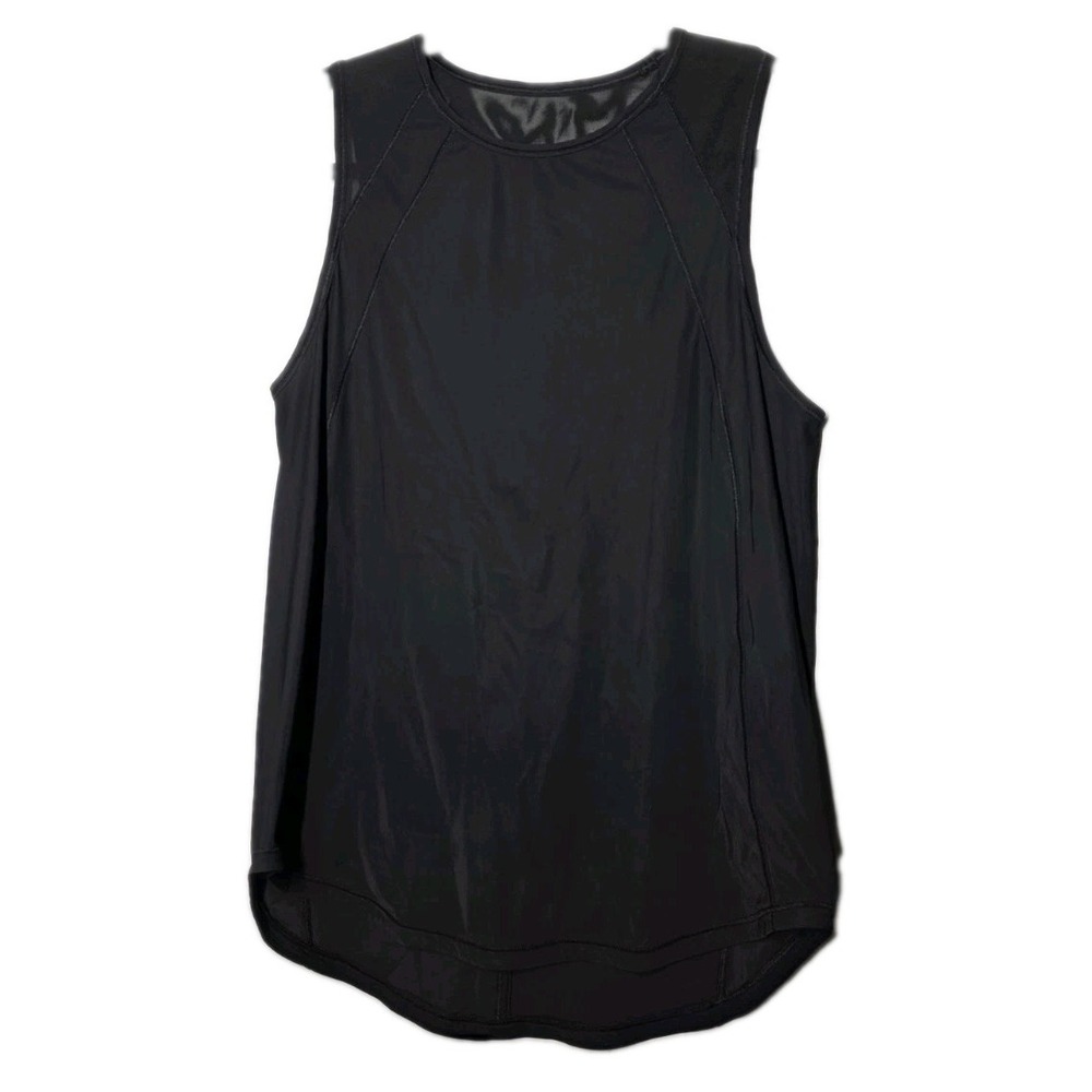 Lululemon Black Mesh Panel Cutout Activewear Tank Top Womens Size Large